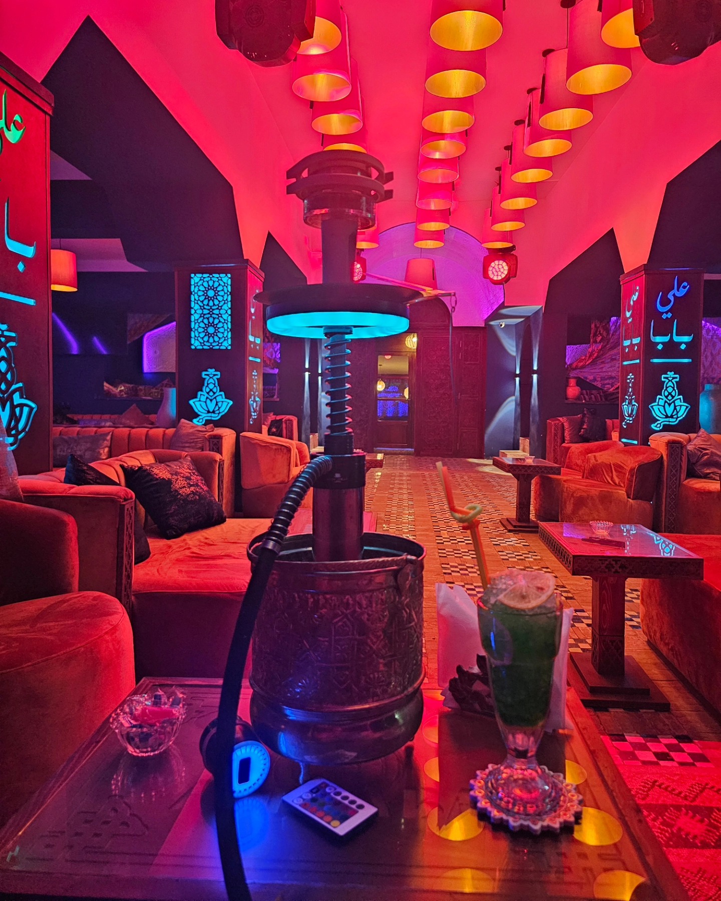 Interior of Ali Baba shisha lounge in Marrakech