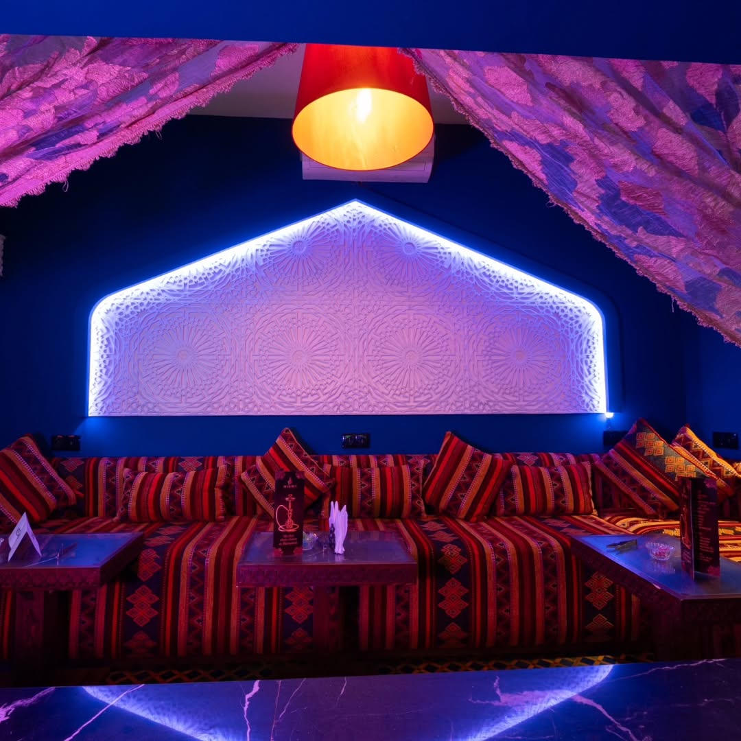 Interior of Ali Baba shisha lounge in Marrakech