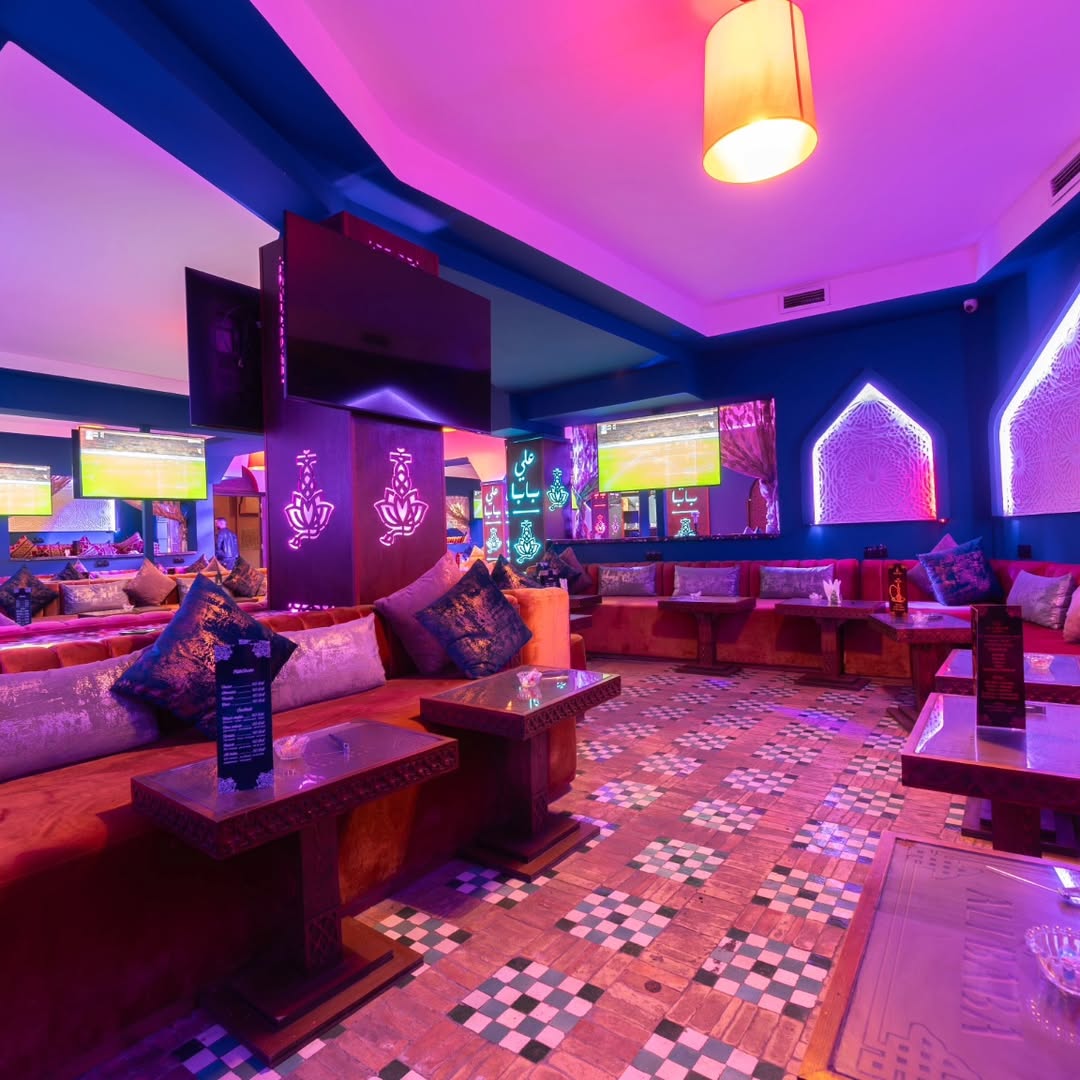 Interior of Ali Baba shisha lounge in Marrakech
