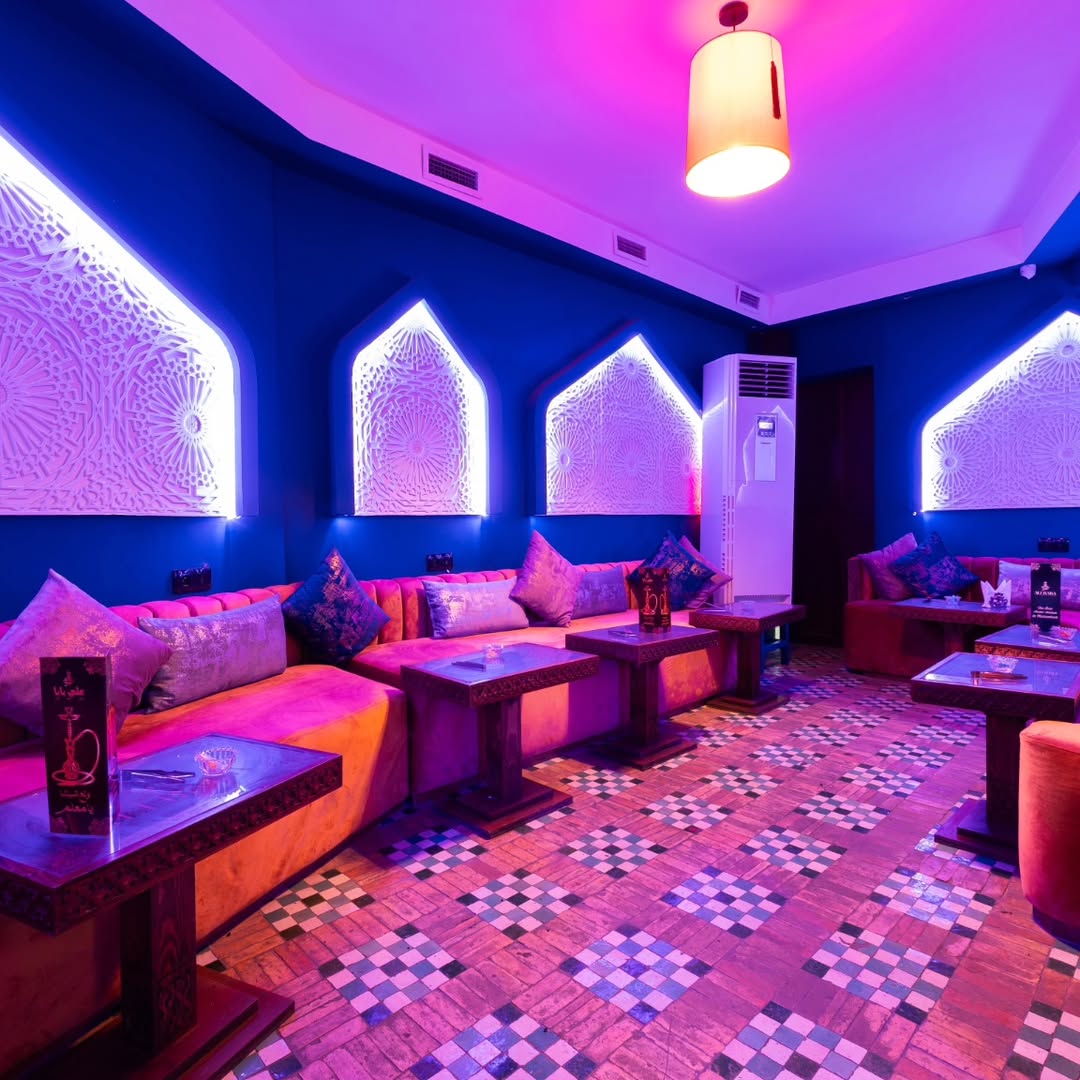 Interior of Ali Baba shisha lounge in Marrakech