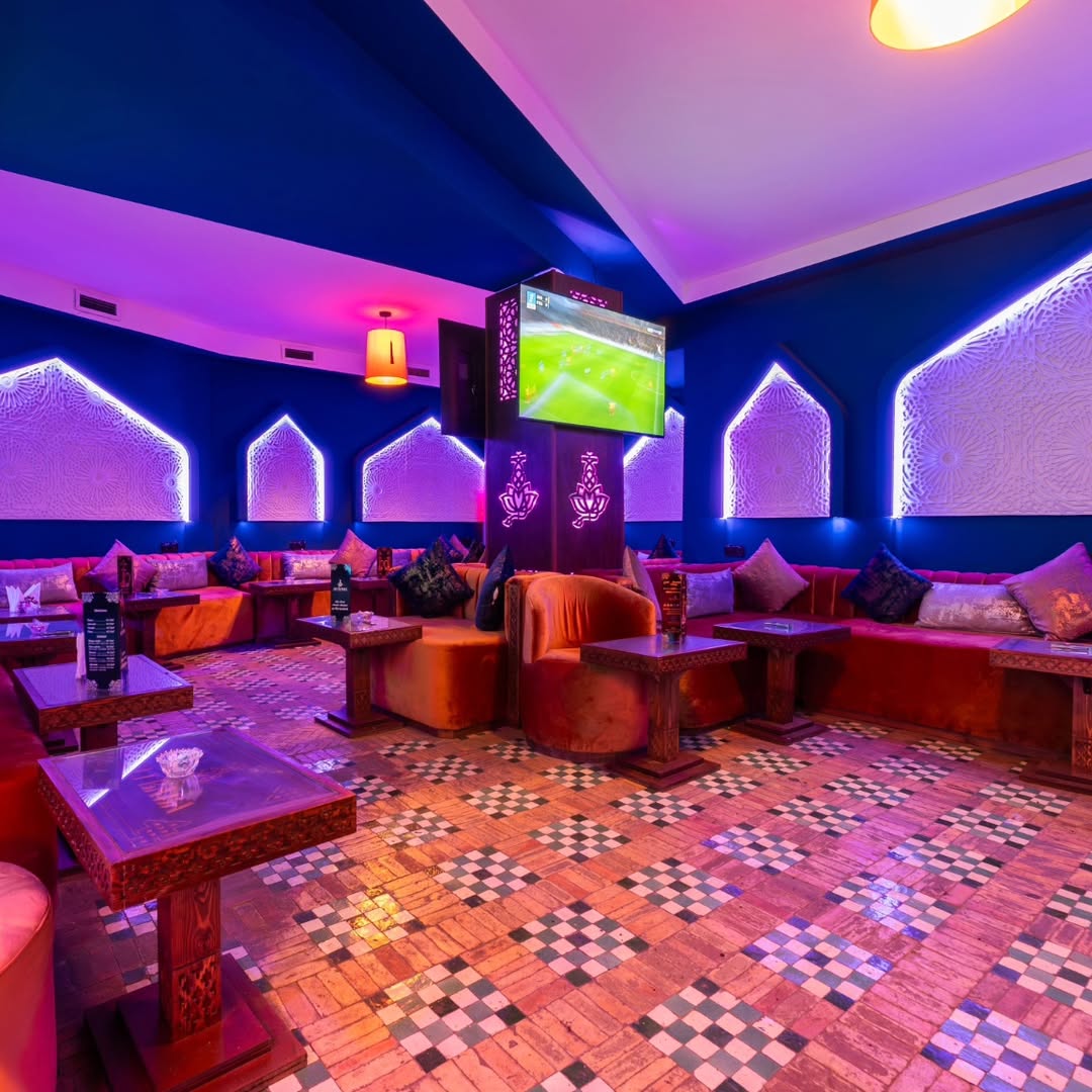 Interior of Ali Baba shisha lounge in Marrakech