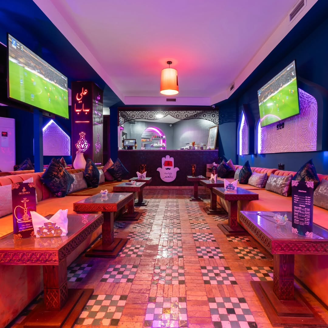 Interior of Ali Baba shisha lounge in Marrakech